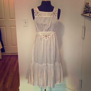 Vintage white embroidered slip dress